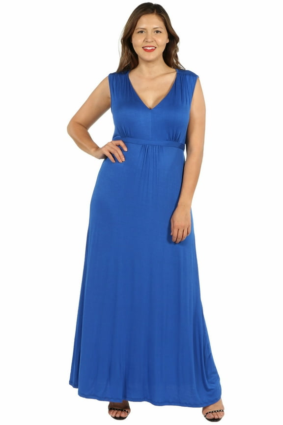 Women’s Plus Size Sleeveless Empire Waist Maxi Dress