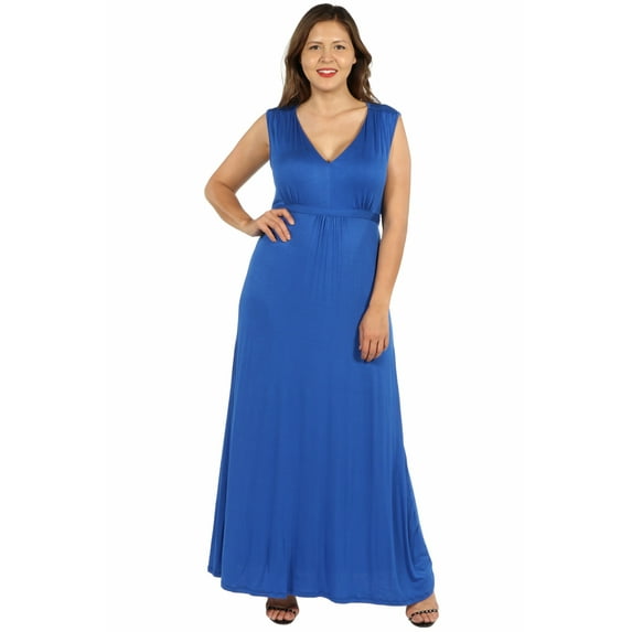 Women’s Plus Size Sleeveless Empire Waist Maxi Dress