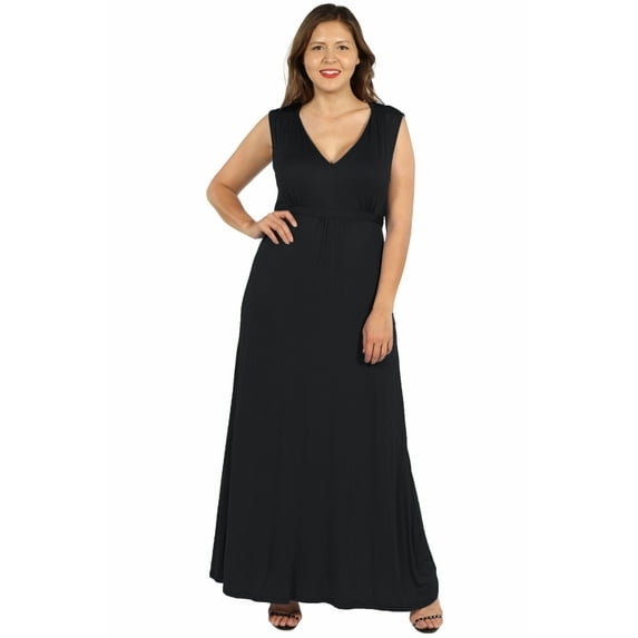 Women’s Plus Size Sleeveless Empire Waist Maxi Dress