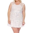 thumbnail image 1 of Women's Plus Size Sleeveless Lace Floral Elegant Cocktail Dress with satin belted, 1 of 6