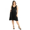 thumbnail image 1 of Women’s Plus Size Sleeveless Midi Fit and Flare Pocket Dress, 1 of 5