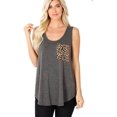 thumbnail image 1 of Women's Plus Size Sleeveless Perfect Fit Leopard Print Pocket Top, 1 of 1
