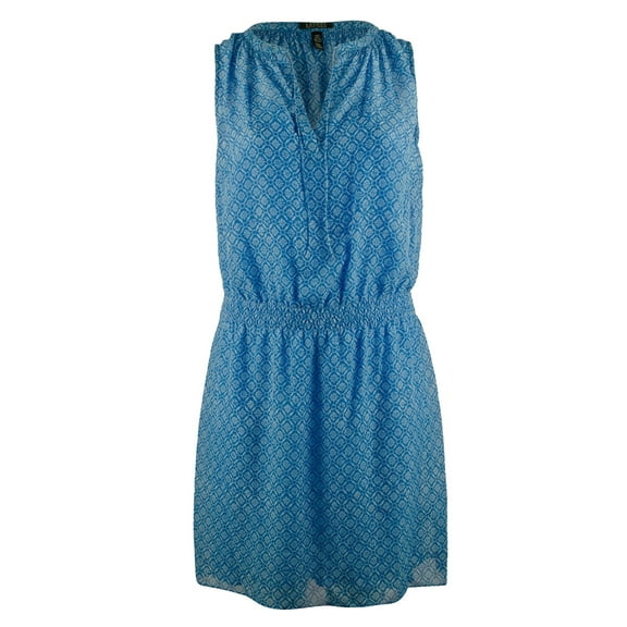 Women's Plus Size Sleeveless Printed Georgette Dress-BM-14W