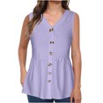 Women's Plus Size Sleeveless Shirt Button down Shirts Dressy Casual V