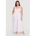 thumbnail image 1 of Women's Plus Size Sleeveless Striped Ribbed Knit Jumpsuit, 1 of 3