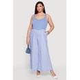 thumbnail image 1 of Women's Plus Size Sleeveless Striped Ribbed Knit Jumpsuit, 1 of 3
