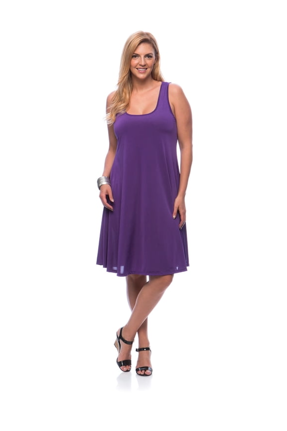 Women's Plus Size Sleeveless Tank Knee-Length Dress
