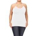 thumbnail image 1 of Women's Plus Size Slim Fit Cross Front Spaghetti Strap Active Solid Cami Tank Top, 1 of 4