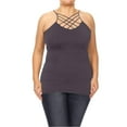 thumbnail image 1 of Women's Plus Size Slim Fit Cross Front Spaghetti Strap Active Solid Cami Tank Top, 1 of 4