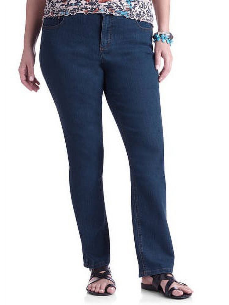 Women's Plus-Size Slimming Classic Fit Straight-Leg Jeans With Tummy Control, Regular and Petite Lengths - image 1 of 3