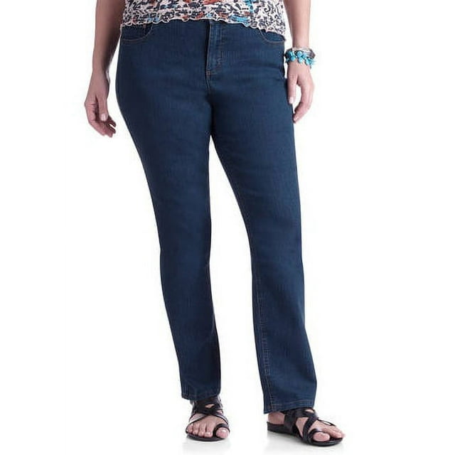 Women's Plus-Size Slimming Classic Fit Straight-Leg Jeans With Tummy Control, Regular and Petite Lengths