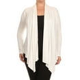 thumbnail image 1 of Women's Plus Size Soft Casual Drape Open Front Cardigan Long Sleeve, 1 of 4