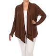 thumbnail image 1 of Women's Plus Size Soft Casual Drape Open Front Cardigan Long Sleeve, 1 of 4