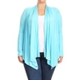 thumbnail image 1 of Women's Plus Size Soft Casual Drape Open Front Cardigan Long Sleeve, 1 of 4