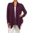 thumbnail image 1 of Women's Plus Size Soft Casual Drape Open Front Cardigan Long Sleeve, 1 of 4
