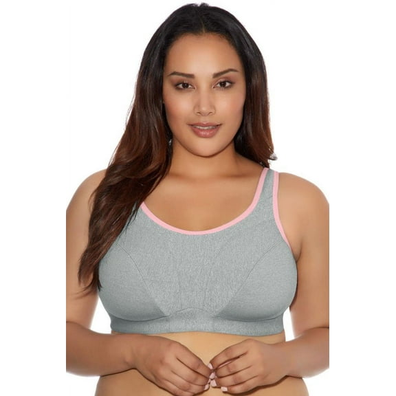 Women's Plus-Size Soft Cup Sports Bra, 34C, GRAY HEATHER