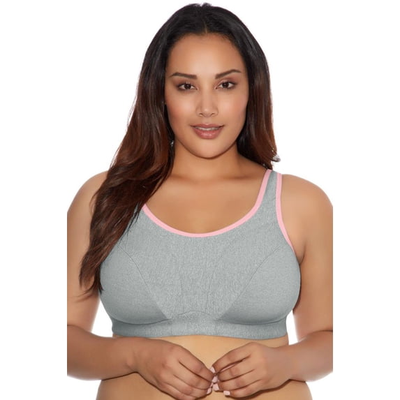 Women's Plus-Size Soft Cup Sports Bra, 46C, GRAY HEATHER