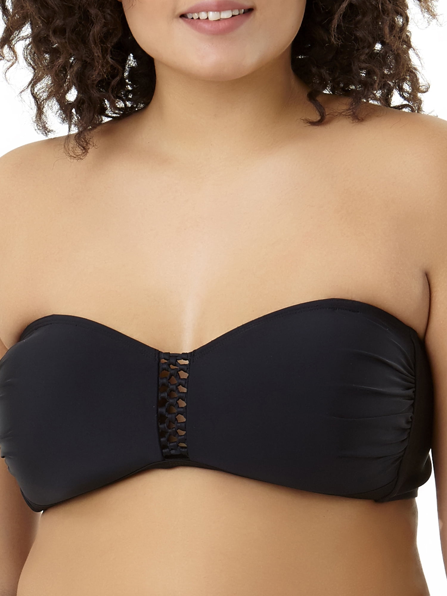 Women's Plus-Size Solid Bandeau Bikini Top