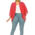 thumbnail image 1 of Women's Plus Size Solid Casual Cardigan Loose Fit Draped Ruffles Kimono Sleeve, 1 of 6