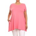 thumbnail image 1 of Women's Plus Size Solid Casual Loose Fit Pocket Tunic Top Mini Dress, 1 of 5