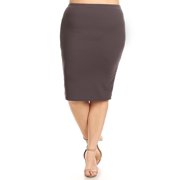 Women's Plus Size Solid Casual Sexy Knee Length High Waist Pencil Skirt