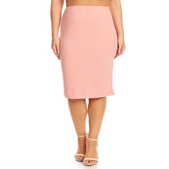 Women's Plus Size Solid Casual Sexy Knee Length High Waist Pencil Skirt