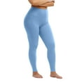 thumbnail image 1 of Women's Plus Size Solid Color Butt Lifting Workout Leggings, High Waist Yoga Pants for Women, Tummy Control Athletic Pants, Compression Fit,Light Blue,3XL, 1 of 4