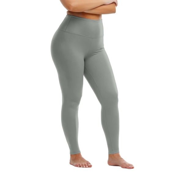 Women's Plus Size Solid Color Butt Lifting Workout Leggings, High Waist Yoga Pants for Women, Tummy Control Athletic Pants, Compression Fit,Light Gray,2XL