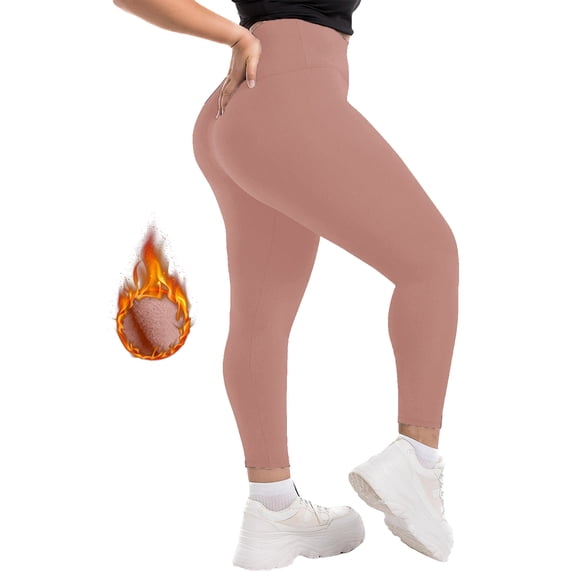 Women's Plus Size Solid Color Butt Lifting Workout Leggings, High Waist Yoga Pants for Women, Tummy Control Athletic Pants, Compression Fit,Pink,2XL