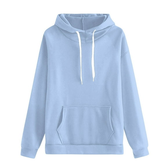 Women's Plus Size Solid Color Drawstring Hooded Sweatshirt,Autumn Winter Fashion Thermal Plush Oversized Pullover with Pockets,Casual Streetwear Loungewear Top for Daily Wear,Holiday Outfits