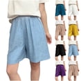 thumbnail image 1 of Women's Plus Size Solid Color Elastic Waist Shorts Stretchy Jacquard Pattern Side Pockets Casual Bottoms Yellow, 1 of 6