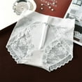 thumbnail image 1 of Women's Plus Size Solid Color Lace Underwear Patchwork Panties Ice Silk Underwear Women Gray 3XL, 1 of 4