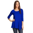 thumbnail image 1 of Women's Solid Lightweight Button Trim Detail Casual Tunic Top, 1 of 5