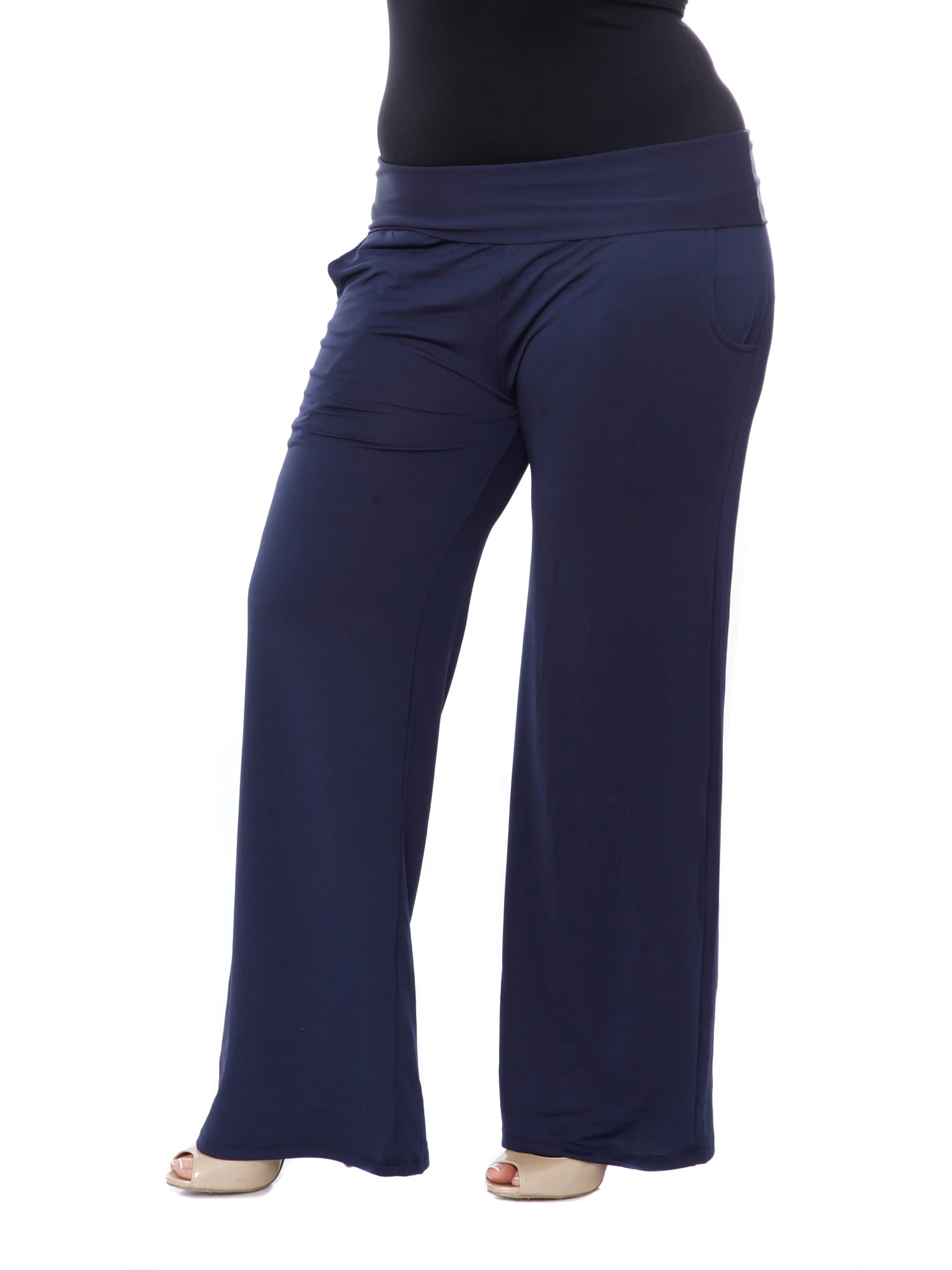 Women's Plus Size Solid Palazzo Pants - Walmart.com