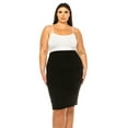 thumbnail image 1 of Women's Plus Size Solid Pencil Skirt with Banded Waist - Stretchy, 1 of 6