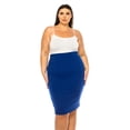 thumbnail image 1 of Women's Plus Size Solid Pencil Skirt with Banded Waist - Stretchy, 1 of 6