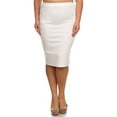 thumbnail image 1 of Moa Collection Women's Plus Size Stretchy Pencil Midi Skirt – Casual & Office Style, 1 of 4