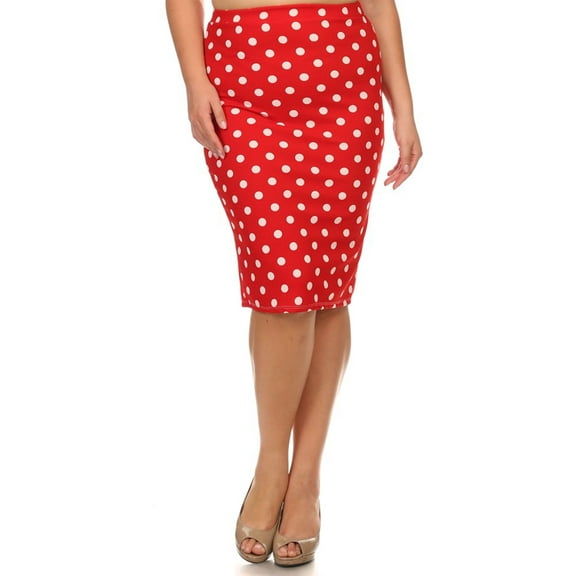 MOA COLLECTION Women's Plus Size Stretchy Pencil Midi Skirt ? Casual & Office Style