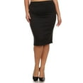 thumbnail image 1 of Moa Collection Women's Plus Size Stretchy Pencil Midi Skirt – Casual & Office Style, 1 of 4