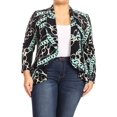 thumbnail image 1 of Women's Plus Size Solid Print Casual Long Sleeve Open Front Jacket Blazer/Made in USA, 1 of 5