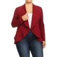 thumbnail image 1 of Women's Casual Plus Size Blazer Long Sleeve Open Front Solid and Print, 1 of 5
