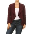 thumbnail image 1 of Women's Casual Plus Size Blazer Long Sleeve Open Front Solid and Print, 1 of 5