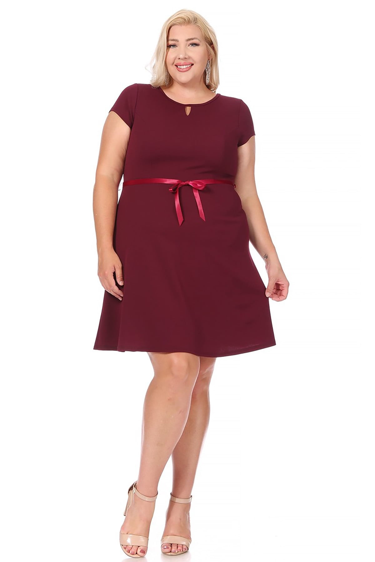 slim fit dress slacks Red Thin Straps Cutout Fit and Flare Designer Prom Dress main image 1