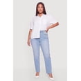 thumbnail image 1 of Women's Plus Size Solid Short Sleeve Button Front Shirt, 1 of 4