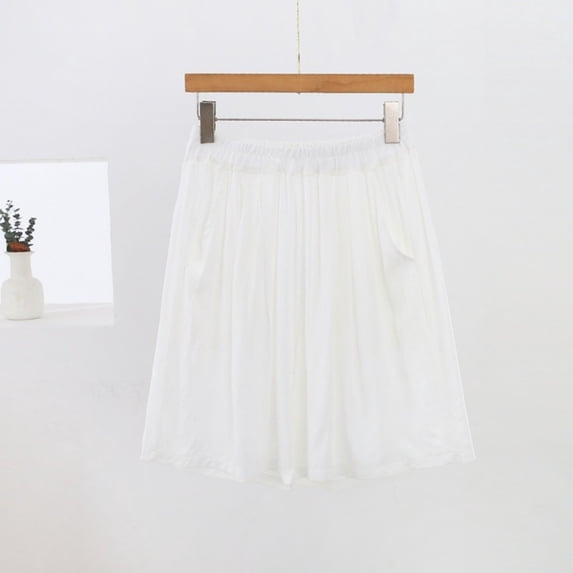 Women's Plus Size Solid Shorts with Pockets Elastic Waist Casual Summer Bottoms