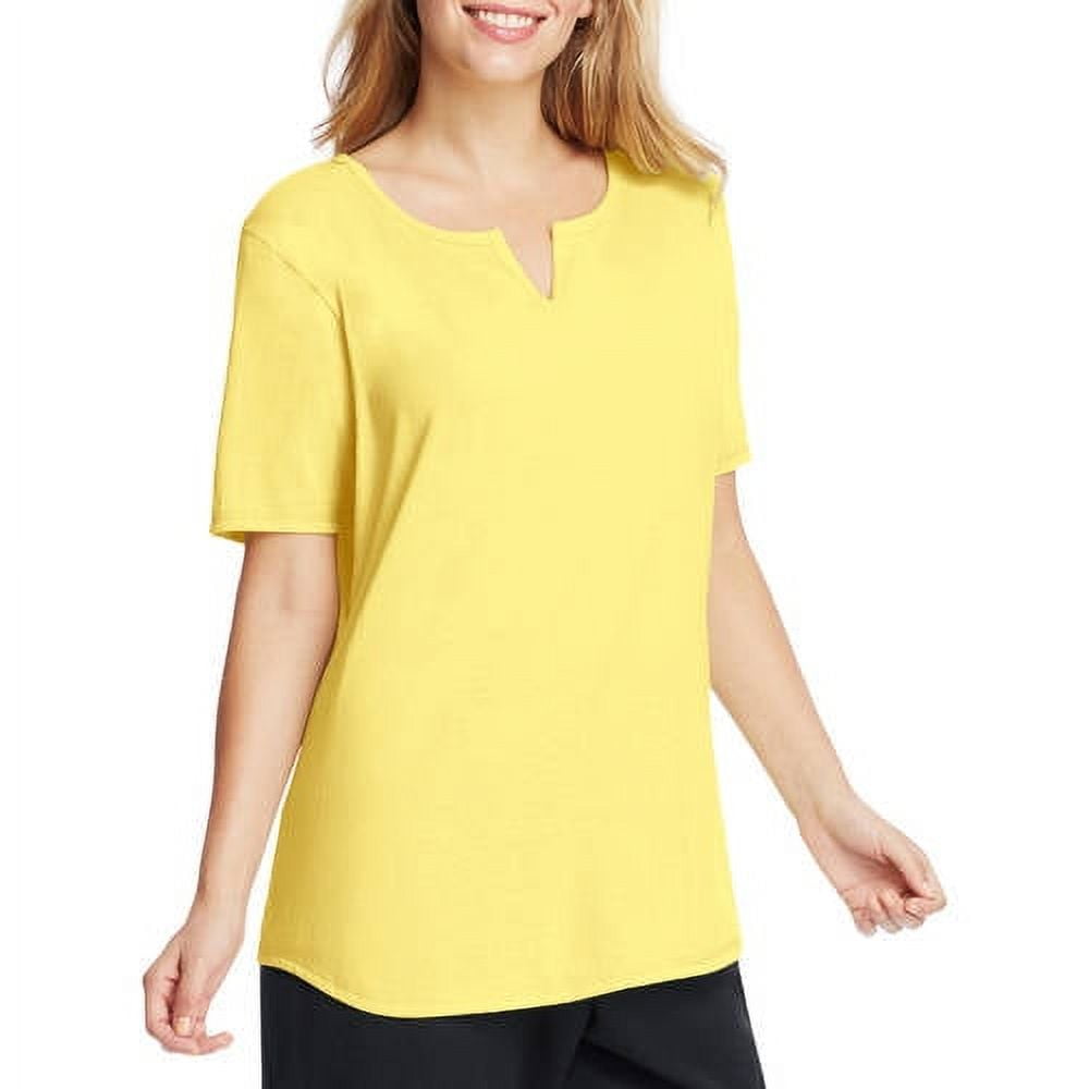 Women's PlusSize Solid SplitNeck Shirttail Tshirt