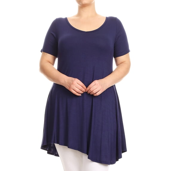 Women's Plus Size Solid Tunic Top