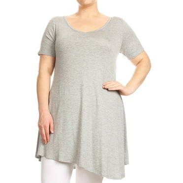Women's Plus Size Solid Tunic Top