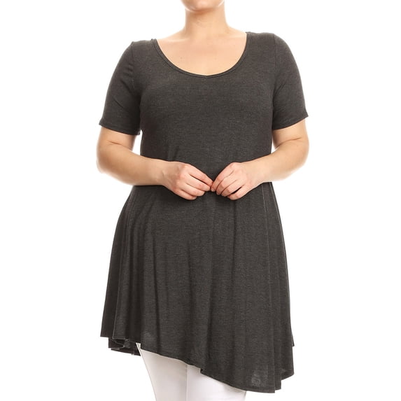 Women's Plus Size Solid Tunic Top