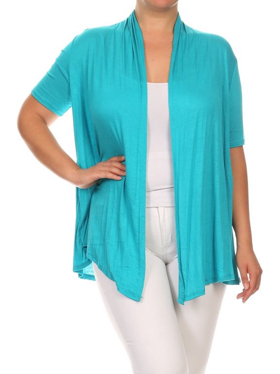 Women's Plus Size Solid Open Front Vest Cardigan